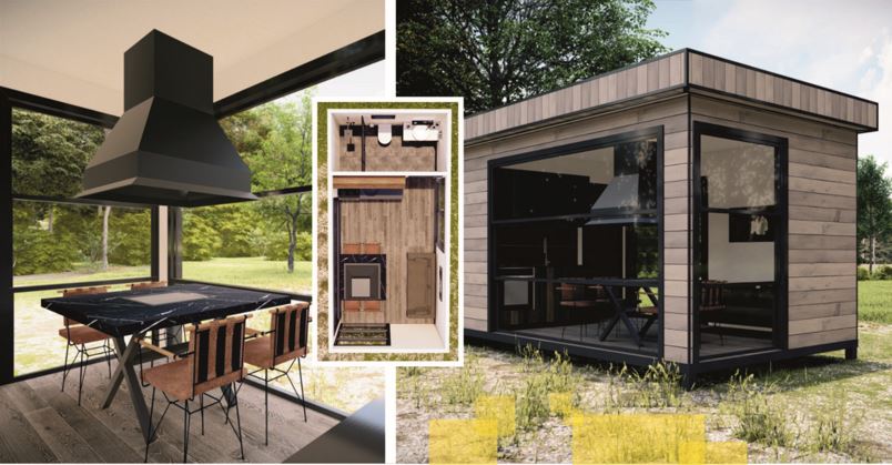 18 m² Mountain House Concept: Single-Piece Functional Living Space