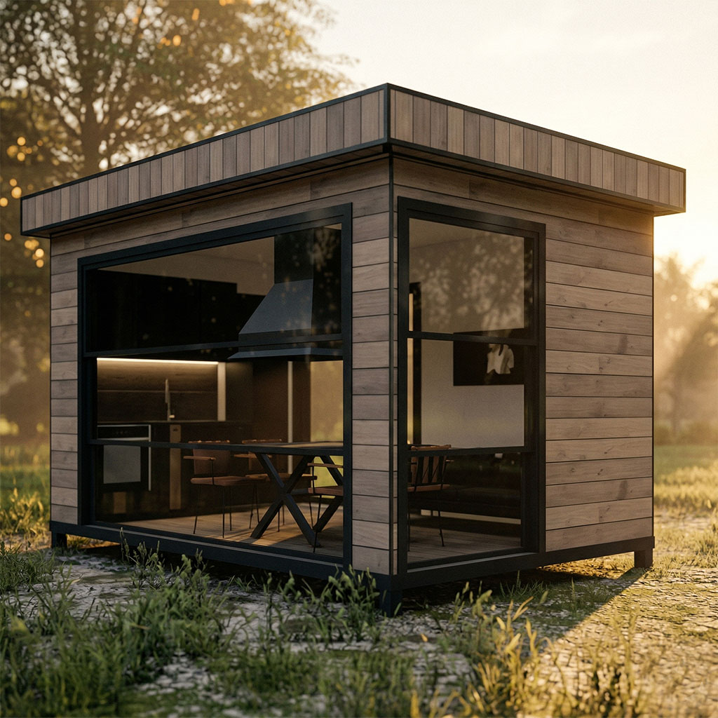 18 m² Mountain House Concept: Single-Piece Functional Living Space