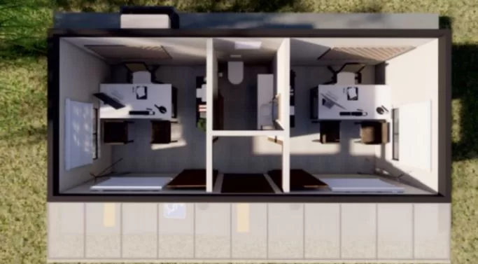 PVC Glass Office: Portable Workspace with Integrated WC