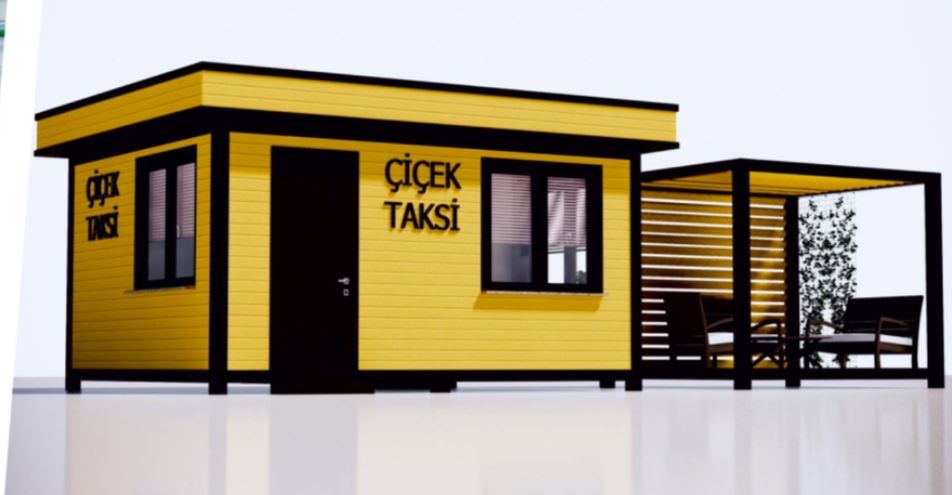 Tuvaletli ve Çardaklı PVC Camlı Taksi Durağı: Modern Şehir Mobilyası