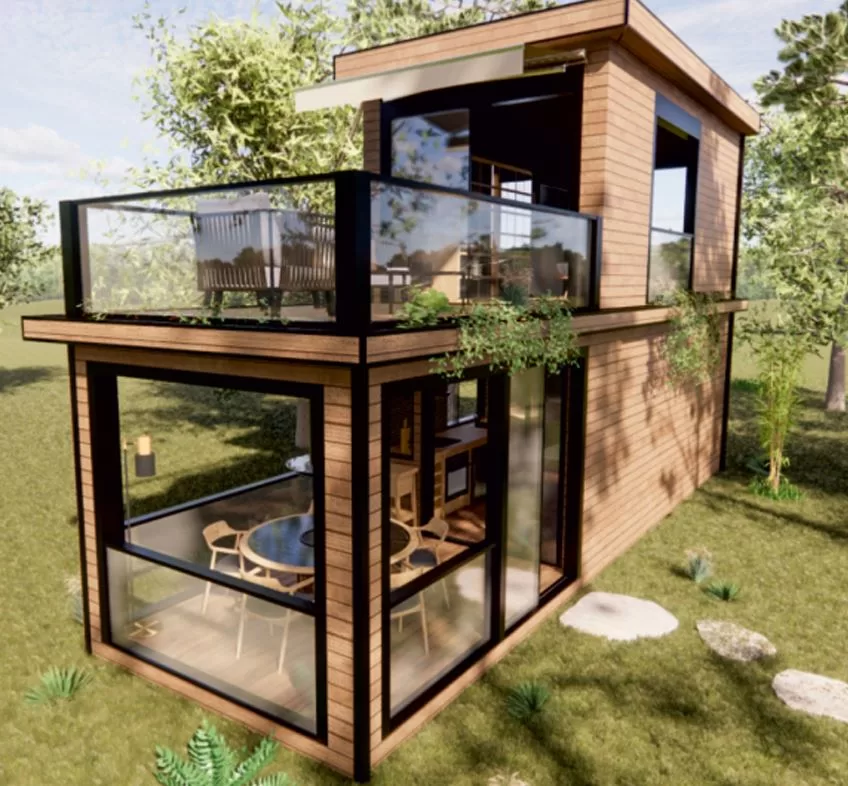 2-Storey Living Space with Terrace: Modern Architecture & Panoramic Comfort