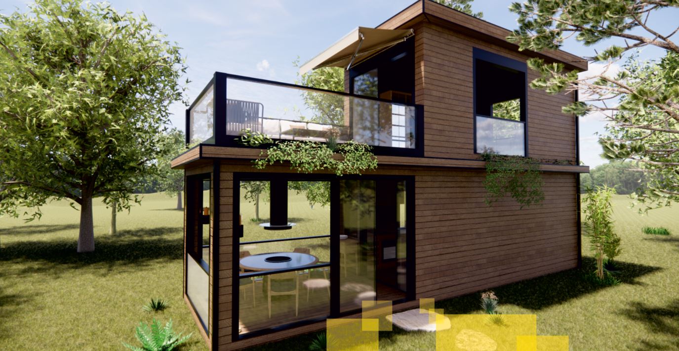 2-Storey Living Space with Terrace: Modern Architecture & Panoramic Comfort