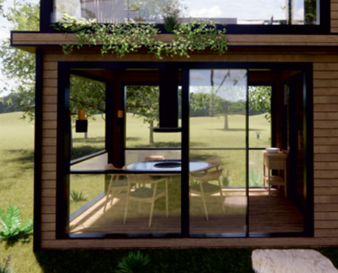 2-Storey Living Space with Terrace: Modern Architecture & Panoramic Comfort