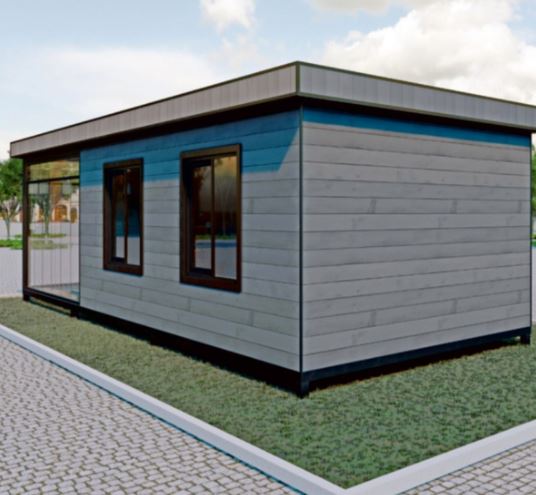 43 m² Living Space with Veranda and Guillotine Glass: Luxury & Spacious Modular Home