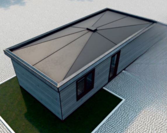 43 m² Living Space with Veranda and Guillotine Glass: Luxury & Spacious Modular Home