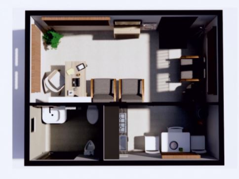 43 m² Living Space with Veranda and Guillotine Glass: Luxury & Spacious Modular Home