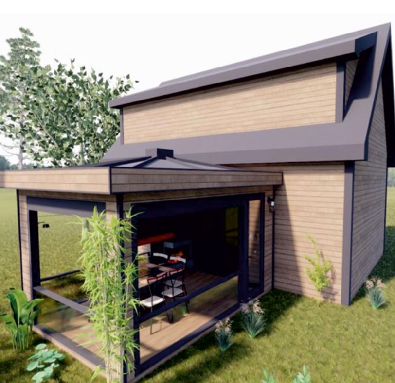 Villa-Side Cabin with Fireplace and BBQ: Luxury Garden and Social Living Space