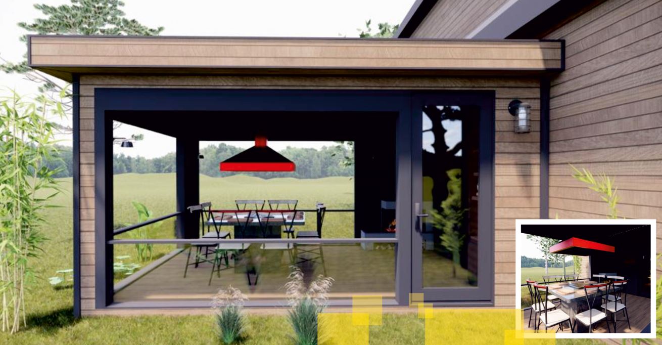 Villa-Side Cabin with Fireplace and BBQ: Luxury Garden and Social Living Space