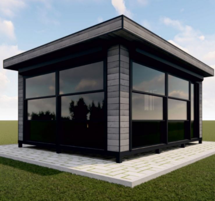 30 m² Living Space with Fireplace, Kitchen, and BBQ Area